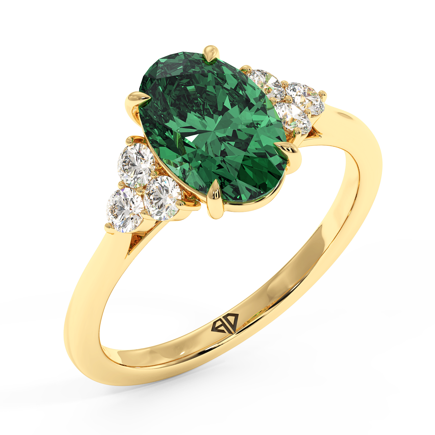 18K Yellow Gold Sasha Trilogy Engagement Ring