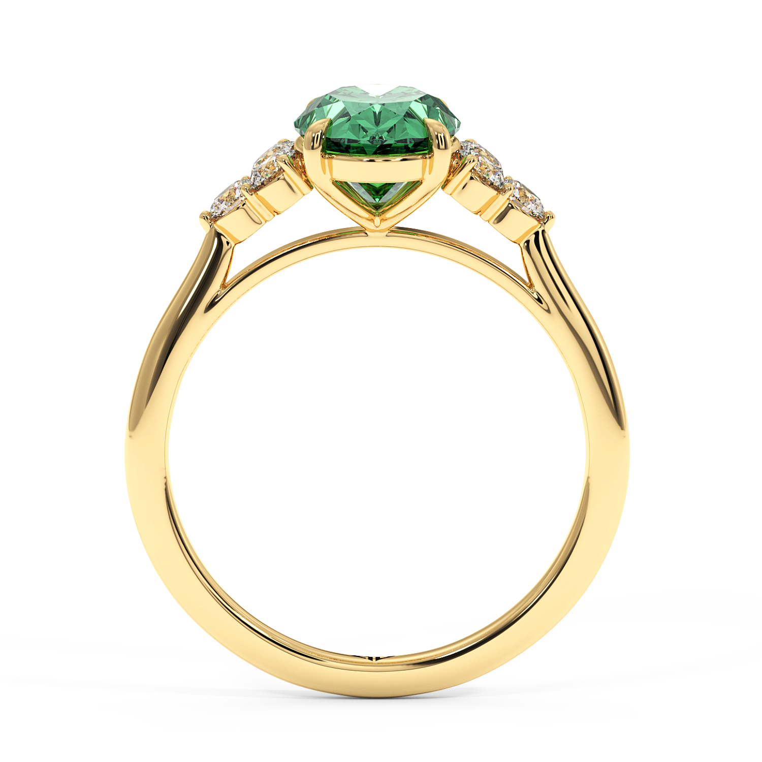 18K Yellow Gold Sasha Trilogy Engagement Ring