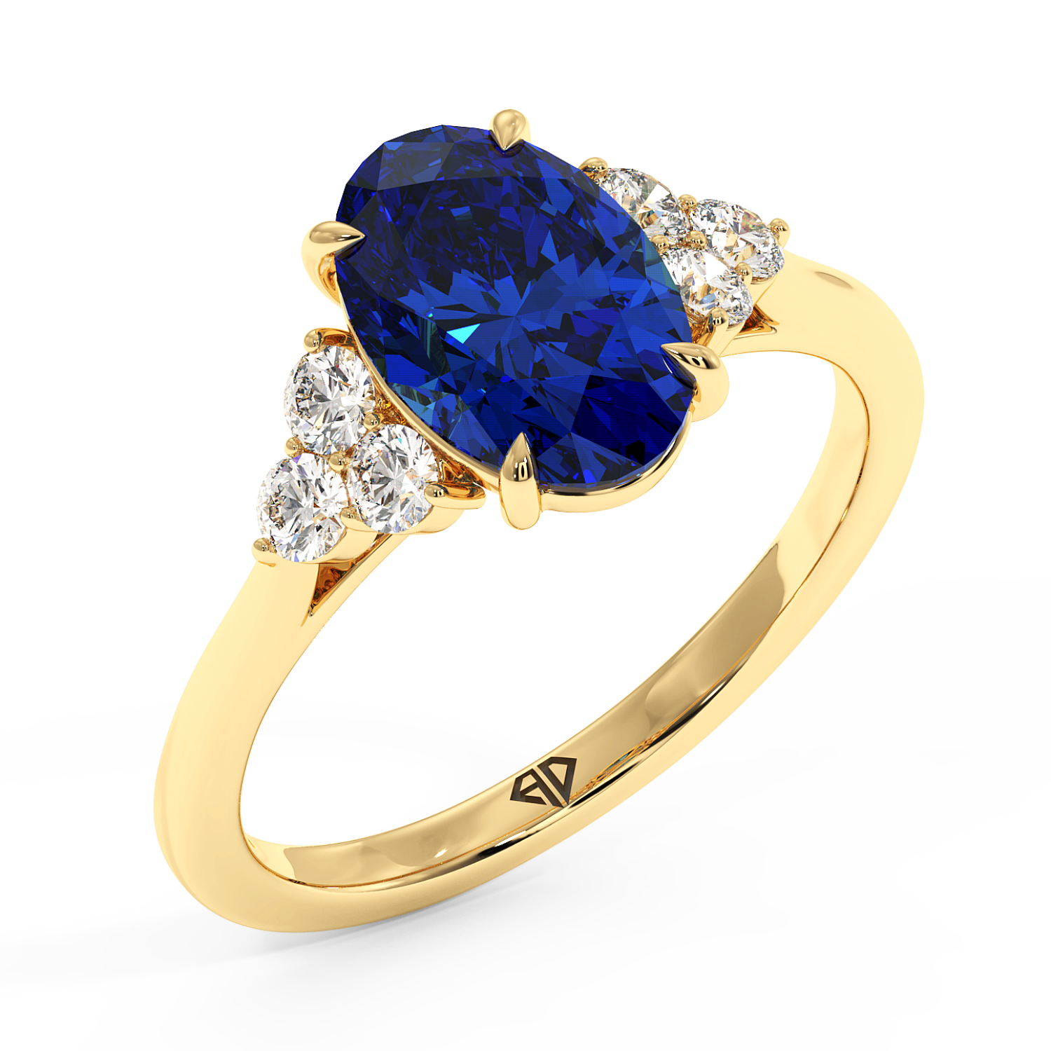 18K Yellow Gold Sasha Trilogy Engagement Ring