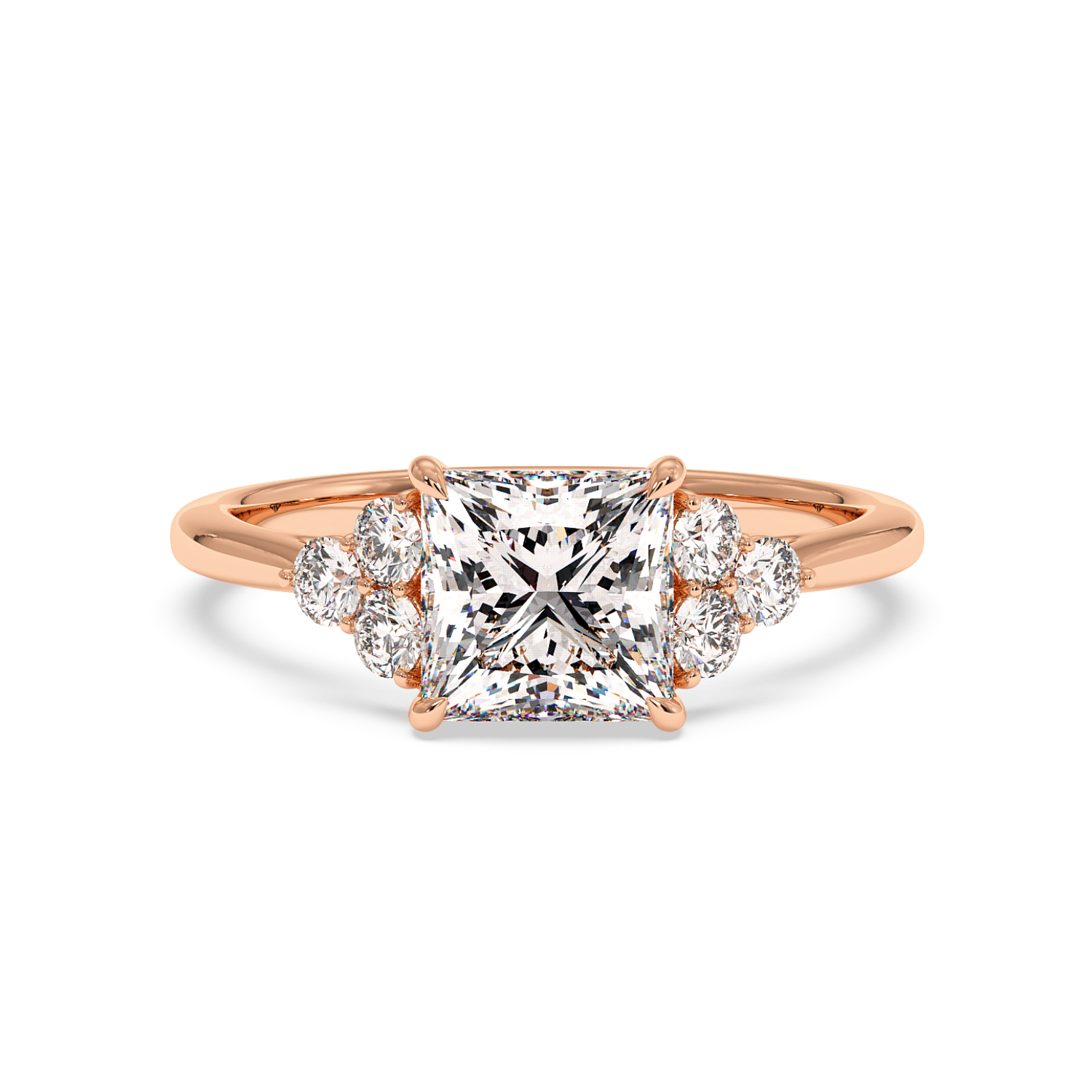 18K Rose Gold Sasha Trilogy Engagement Ring