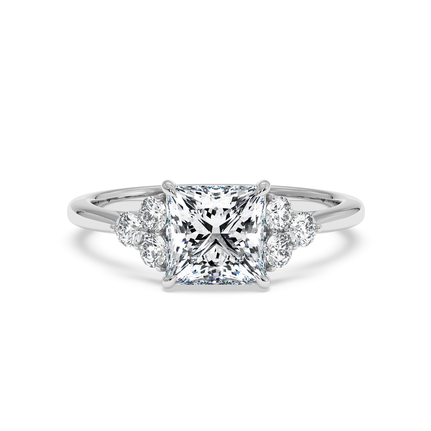 18K White Gold Sasha Trilogy Engagement Ring
