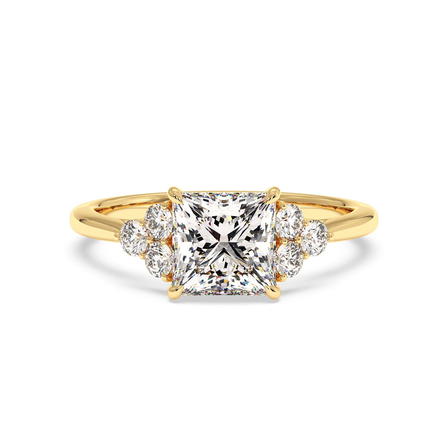 18K Yellow Gold Sasha Trilogy Engagement Ring