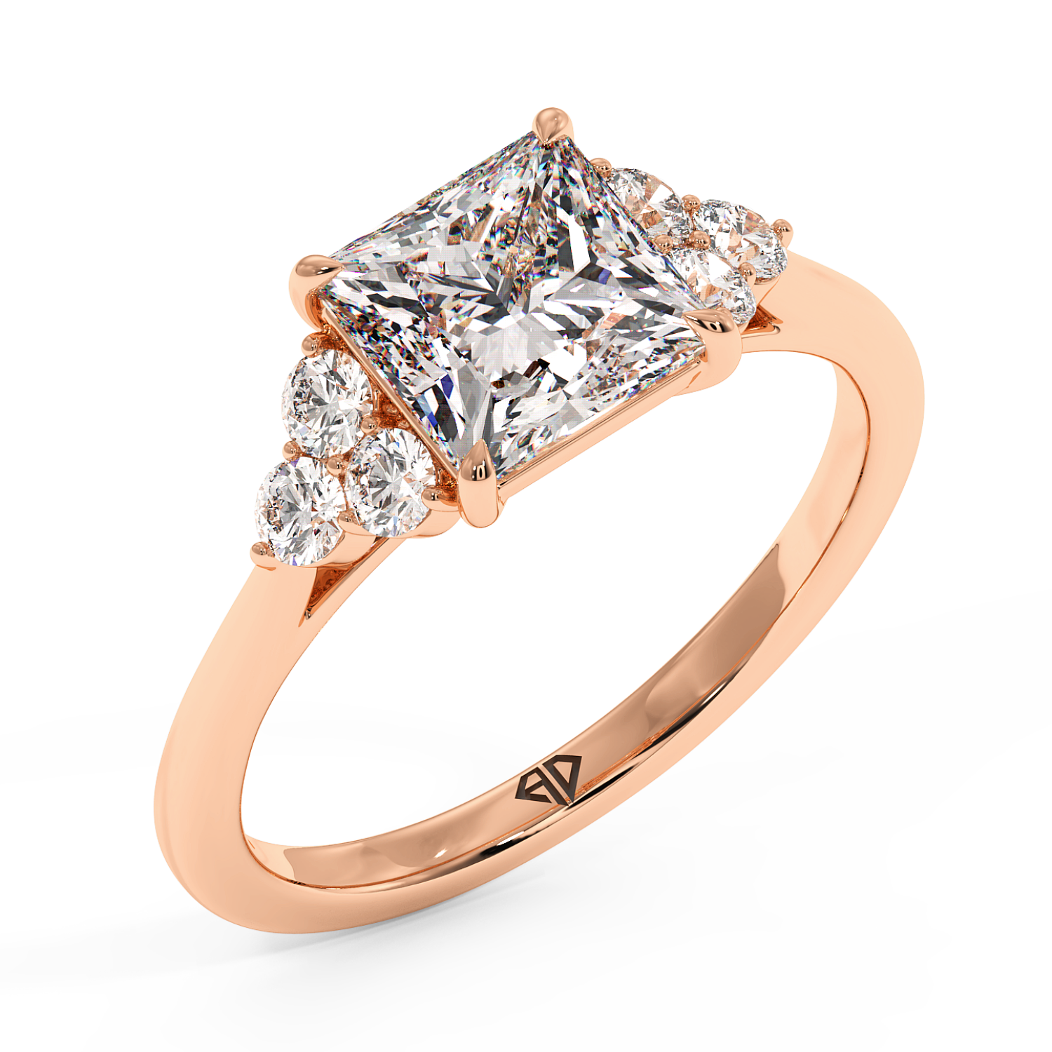18K Rose Gold Sasha Trilogy Engagement Ring