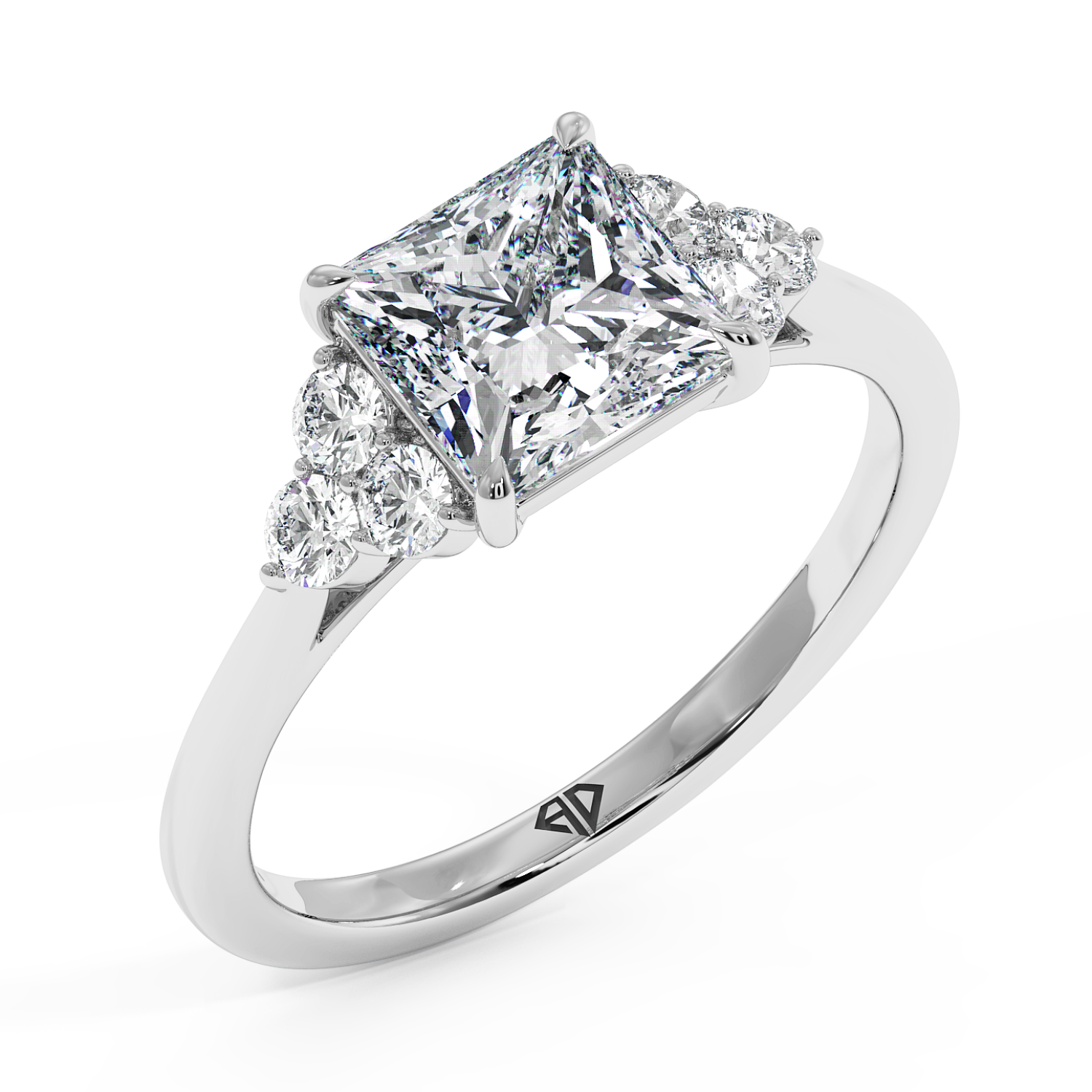 18K White Gold Sasha Trilogy Engagement Ring