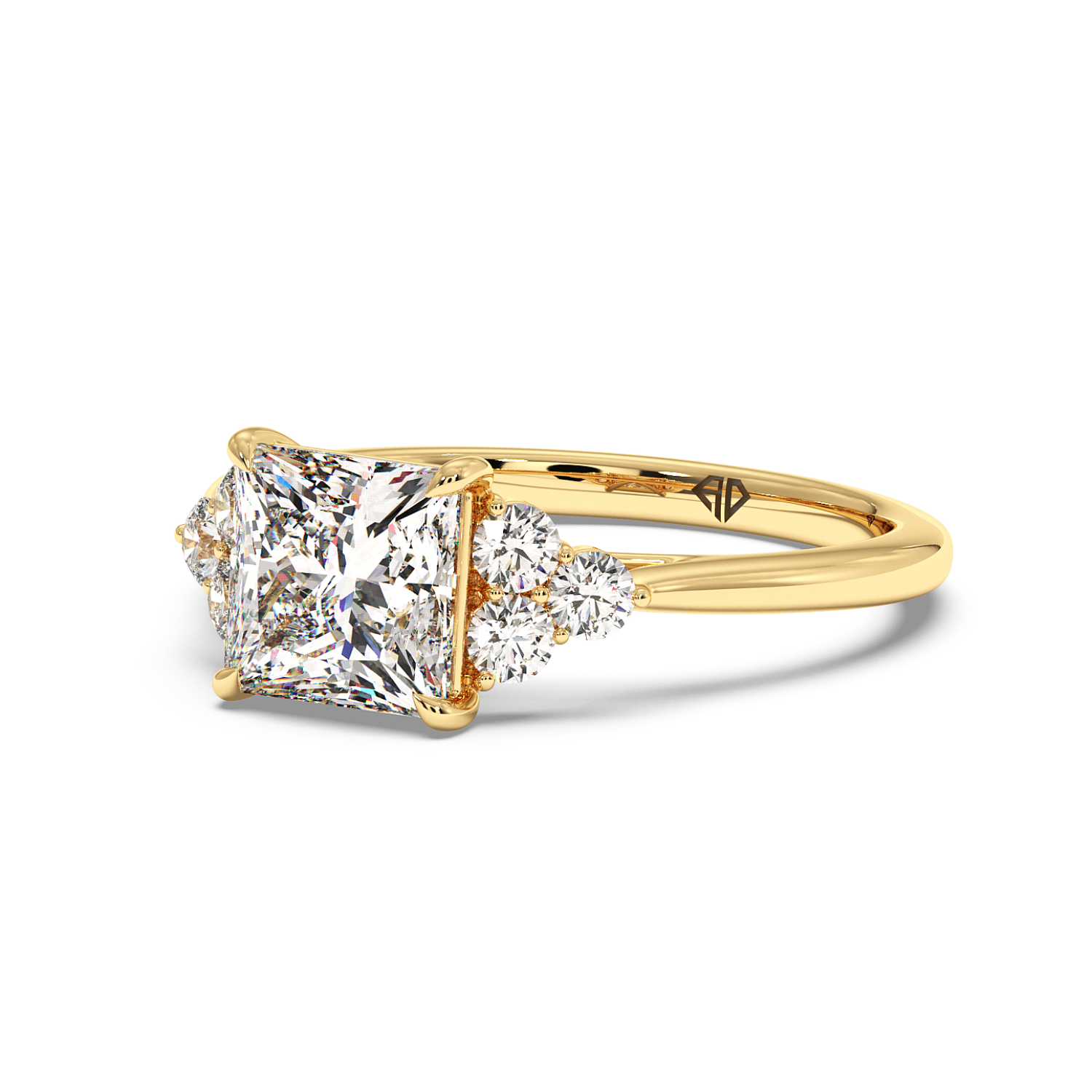 18K Yellow Gold Sasha Trilogy Engagement Ring