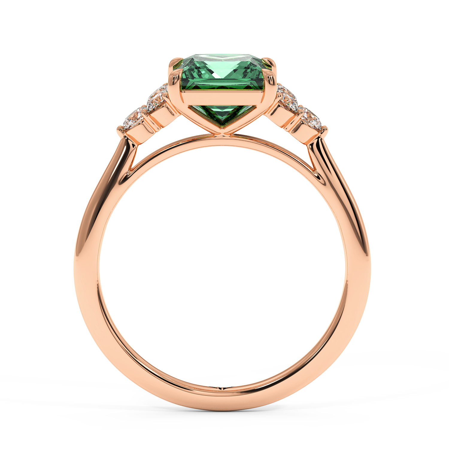 18K Rose Gold Sasha Trilogy Engagement Ring