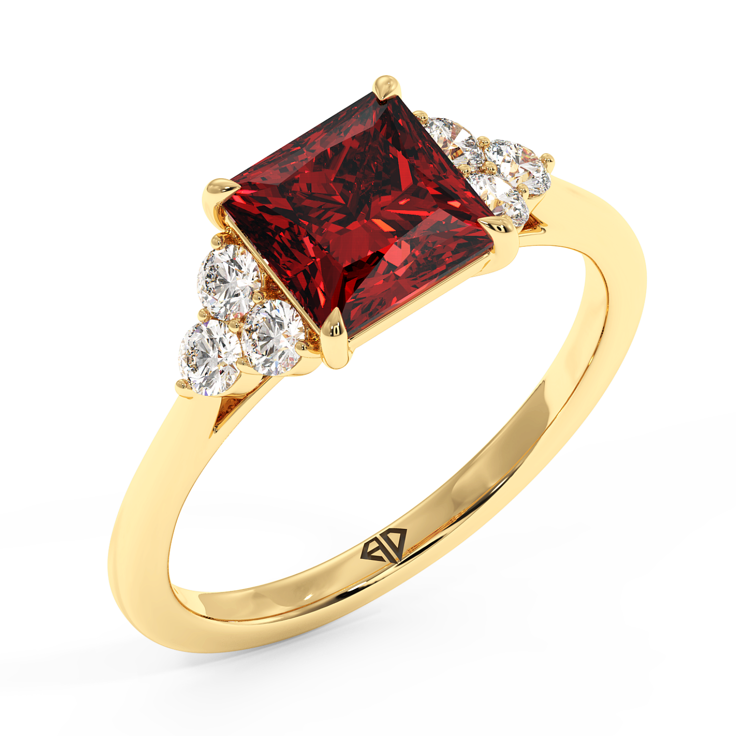 18K Yellow Gold Sasha Trilogy Engagement Ring