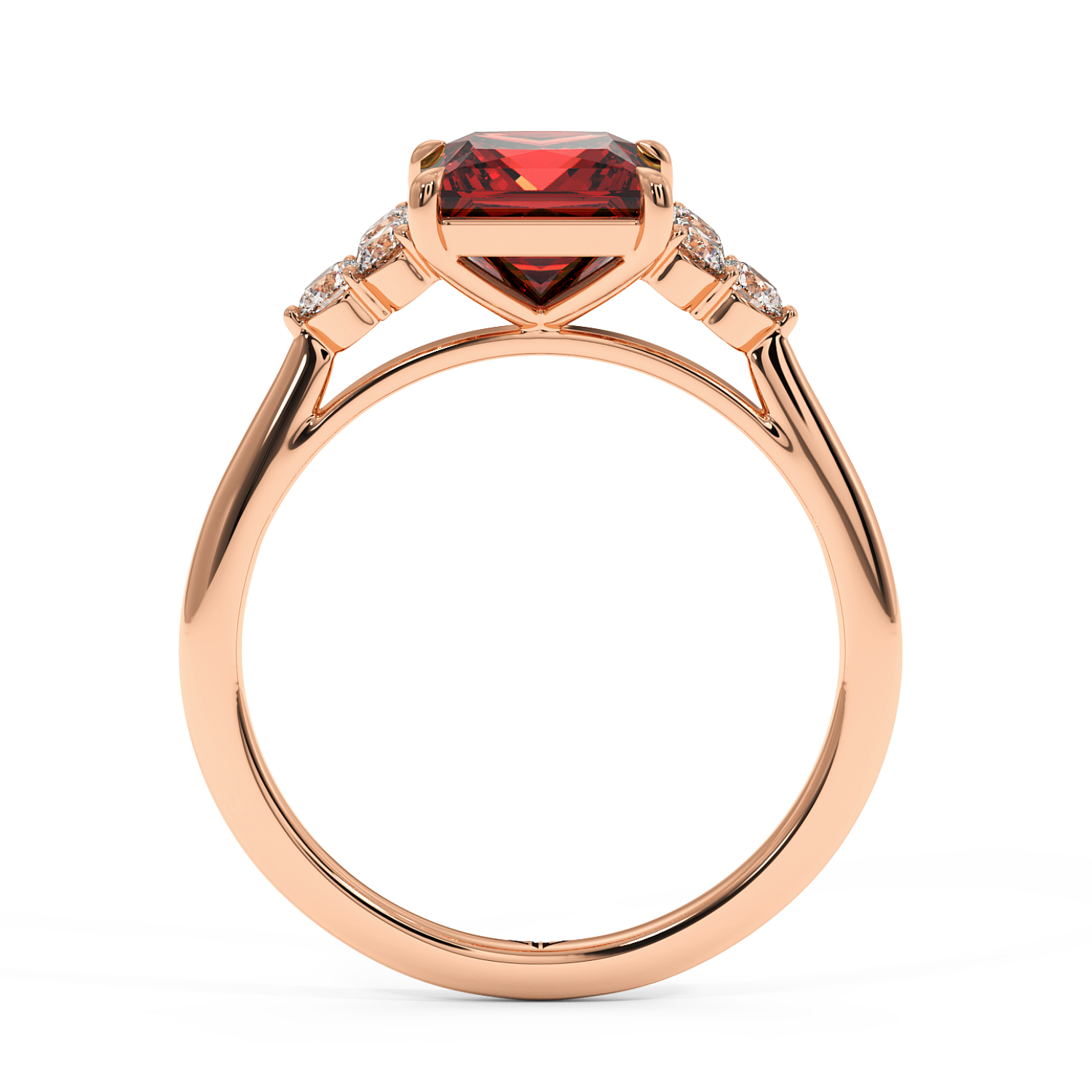 18K Rose Gold Sasha Trilogy Engagement Ring