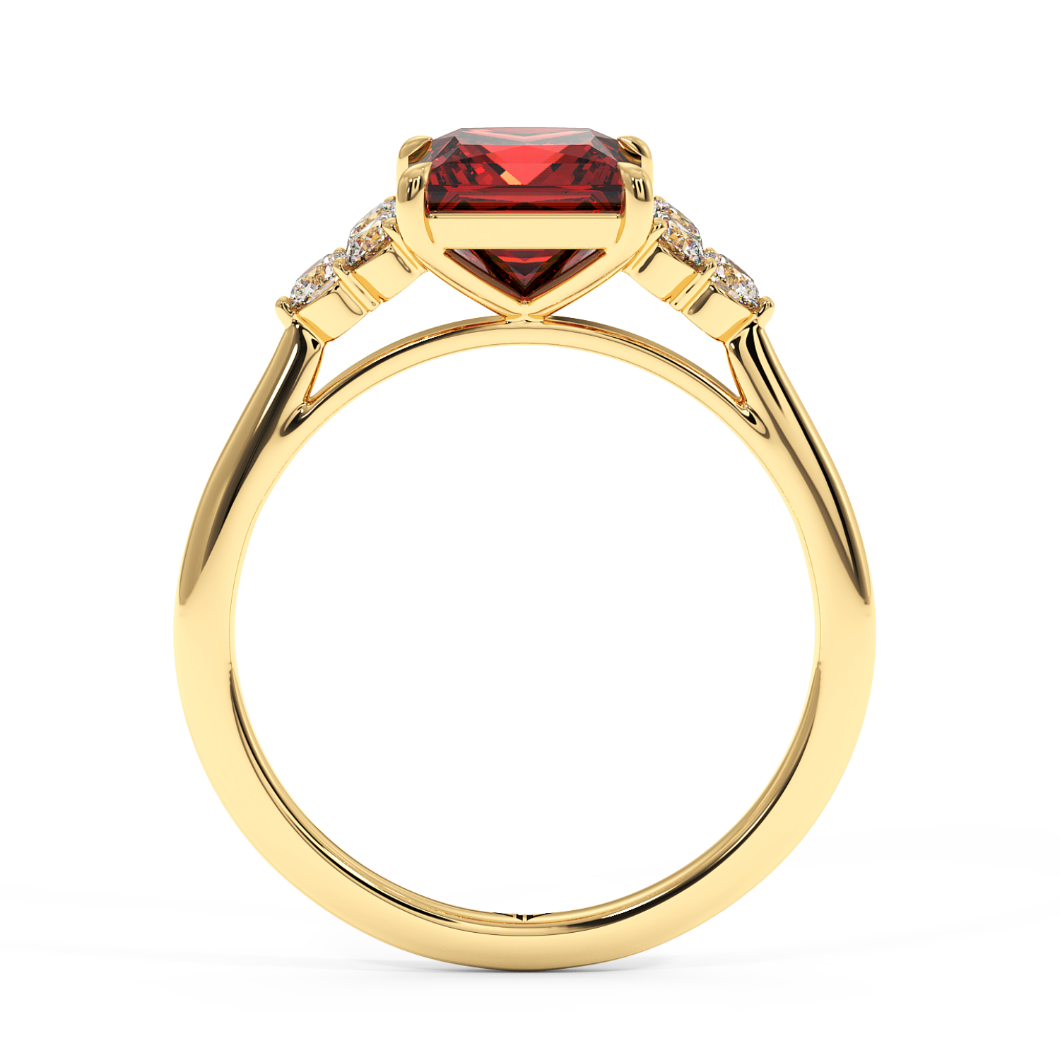 18K Yellow Gold Sasha Trilogy Engagement Ring