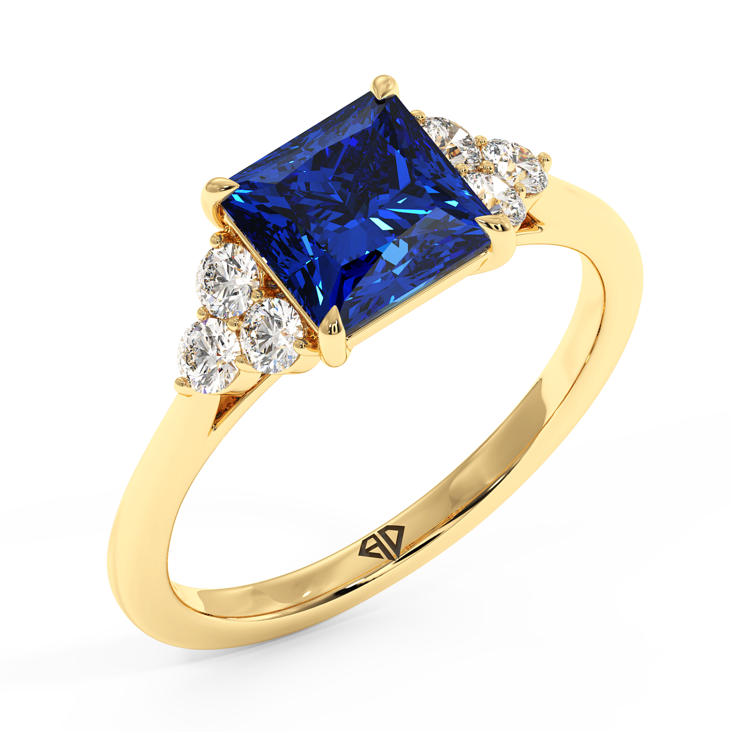 18K Yellow Gold Sasha Trilogy Engagement Ring