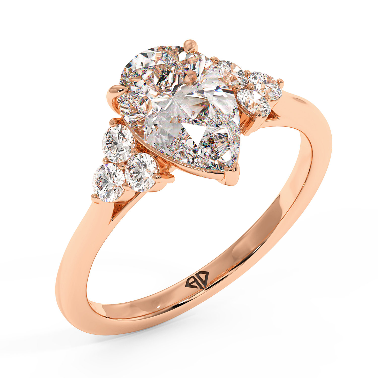 18K Rose Gold Sasha Trilogy Engagement Ring