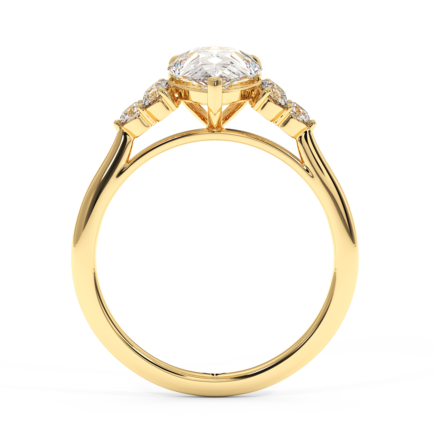 18K Yellow Gold Sasha Trilogy Engagement Ring