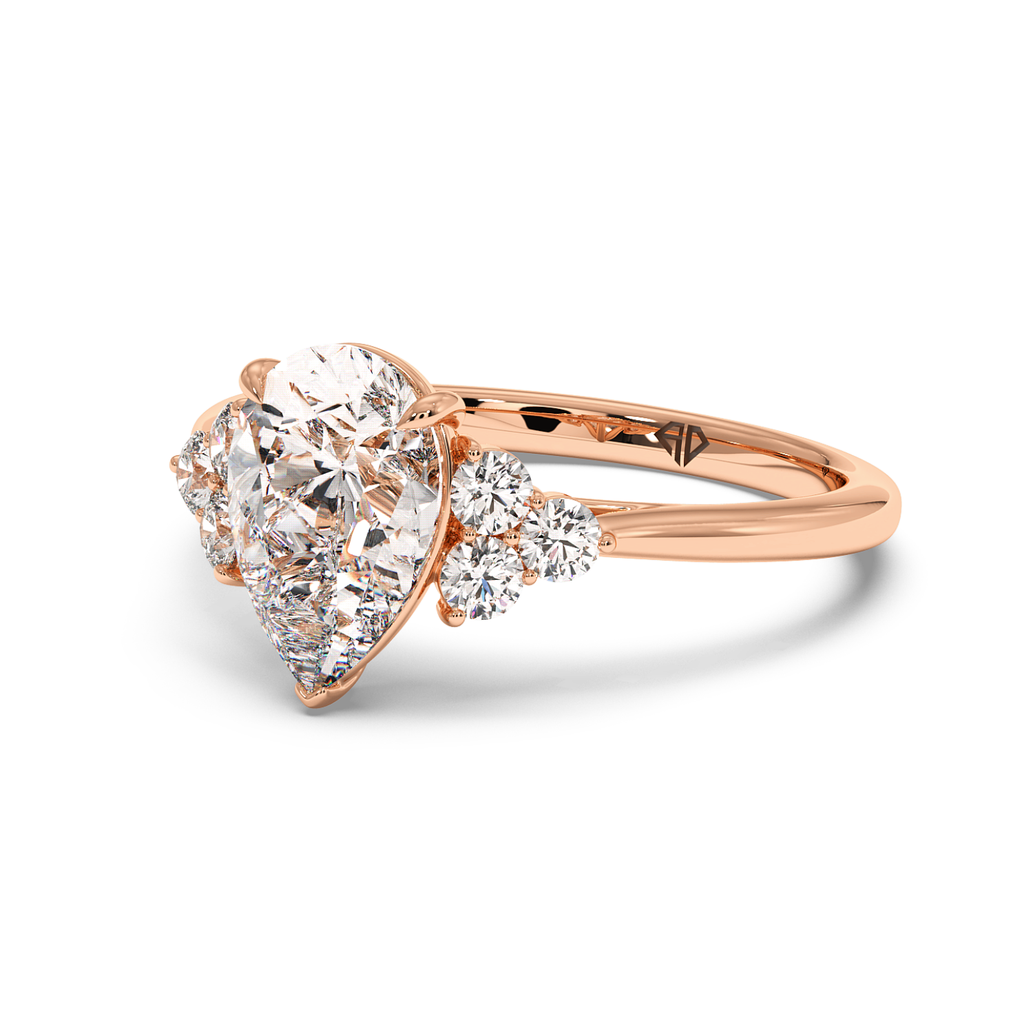 18K Rose Gold Sasha Trilogy Engagement Ring