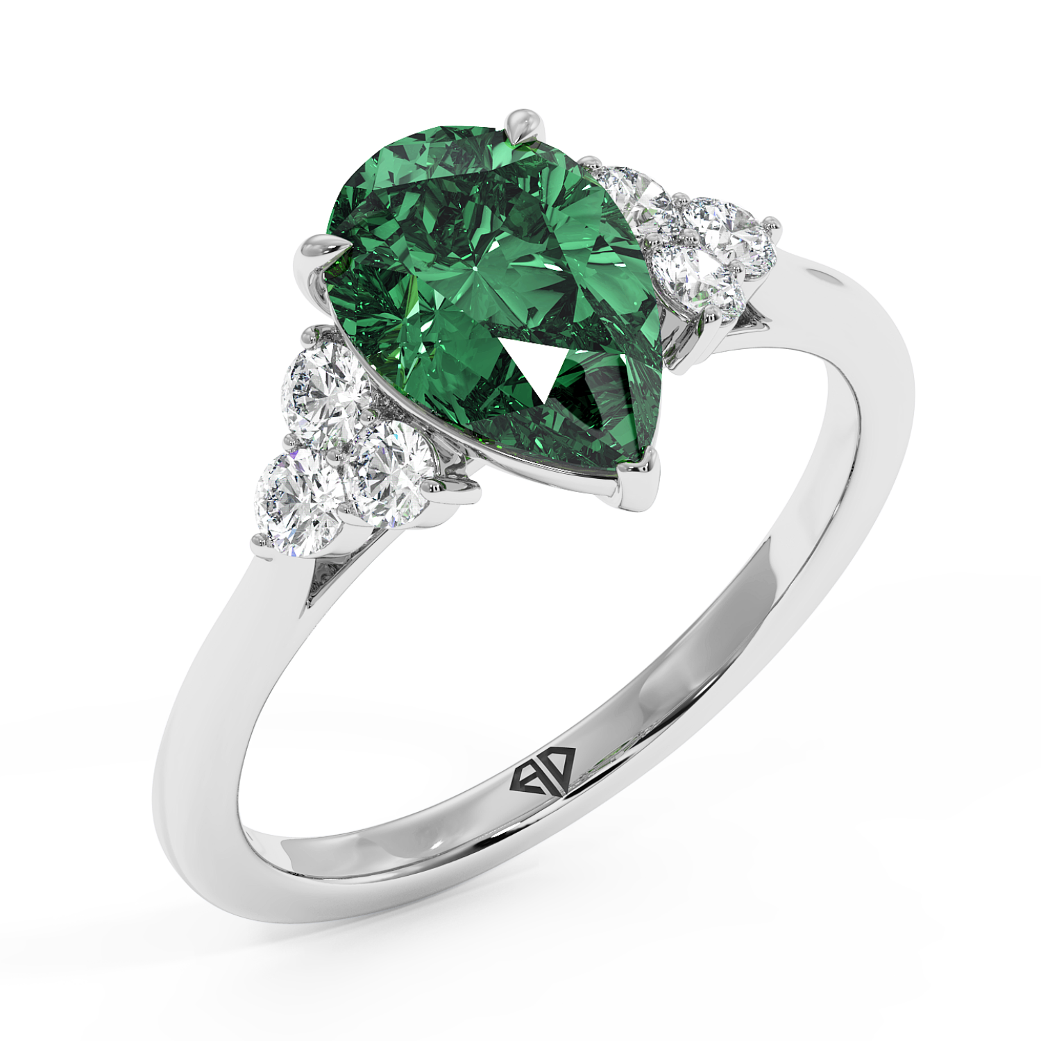 18K White Gold Sasha Trilogy Engagement Ring