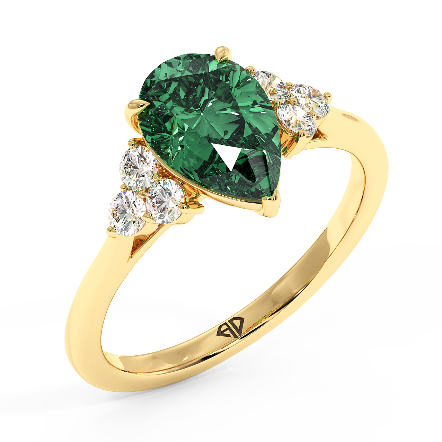 18K Yellow Gold Sasha Trilogy Engagement Ring