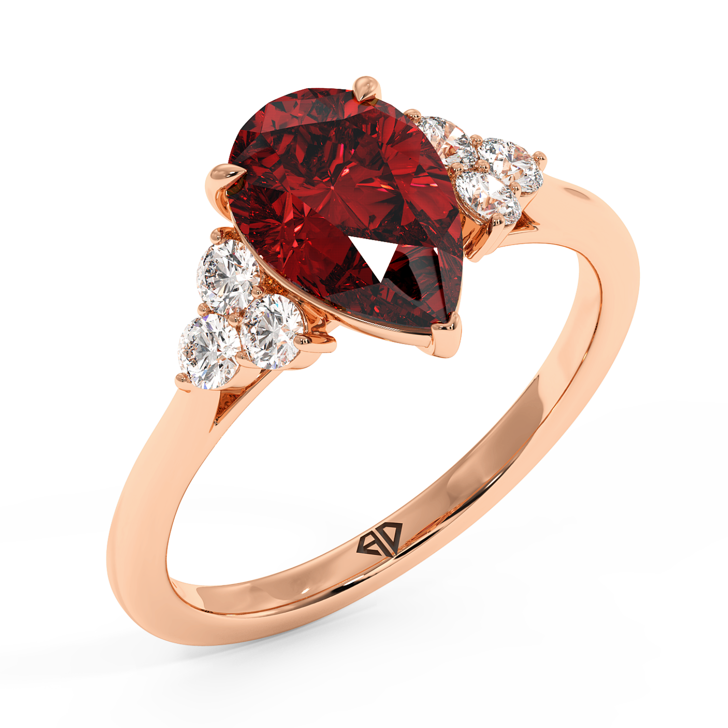 18K Rose Gold Sasha Trilogy Engagement Ring