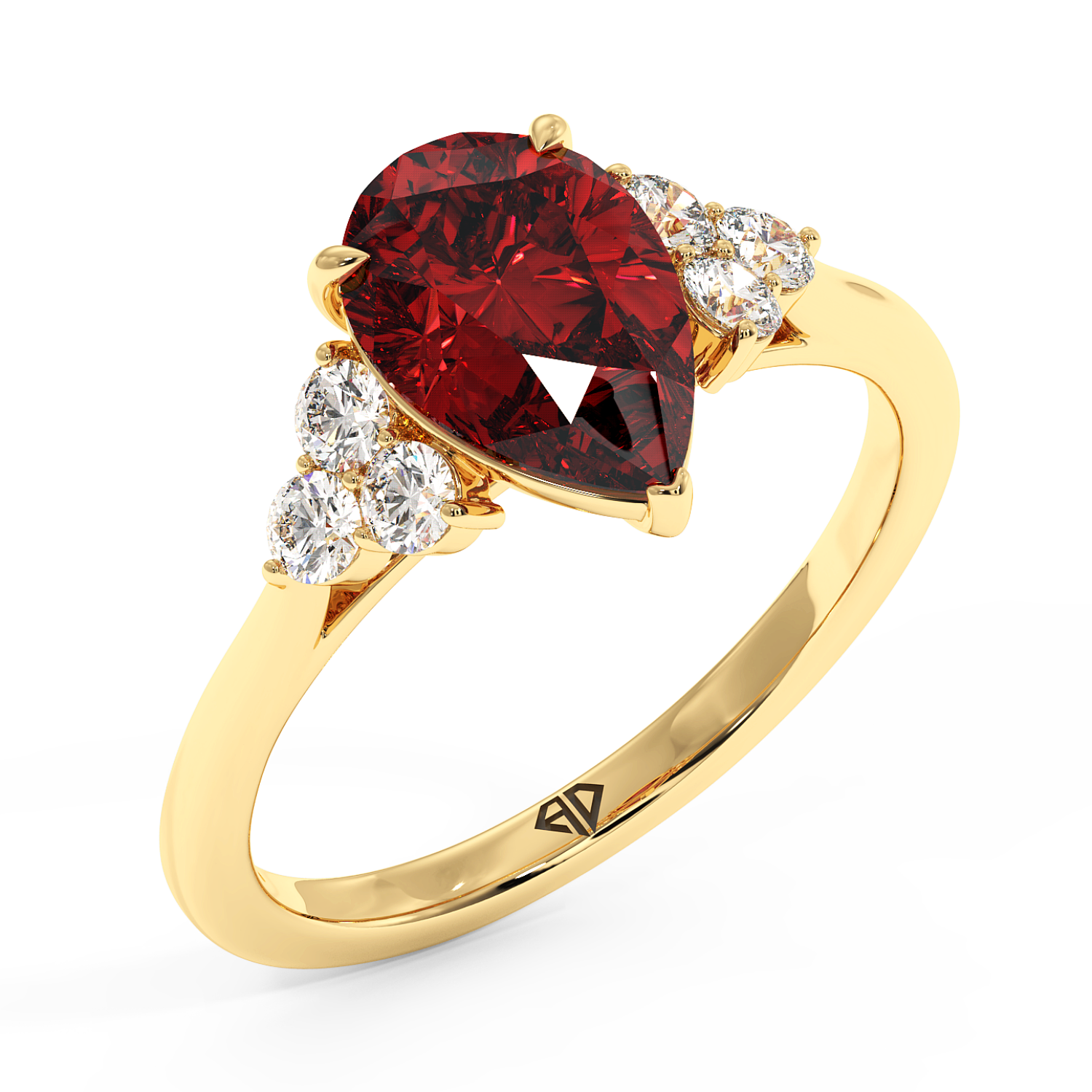 18K Yellow Gold Sasha Trilogy Engagement Ring