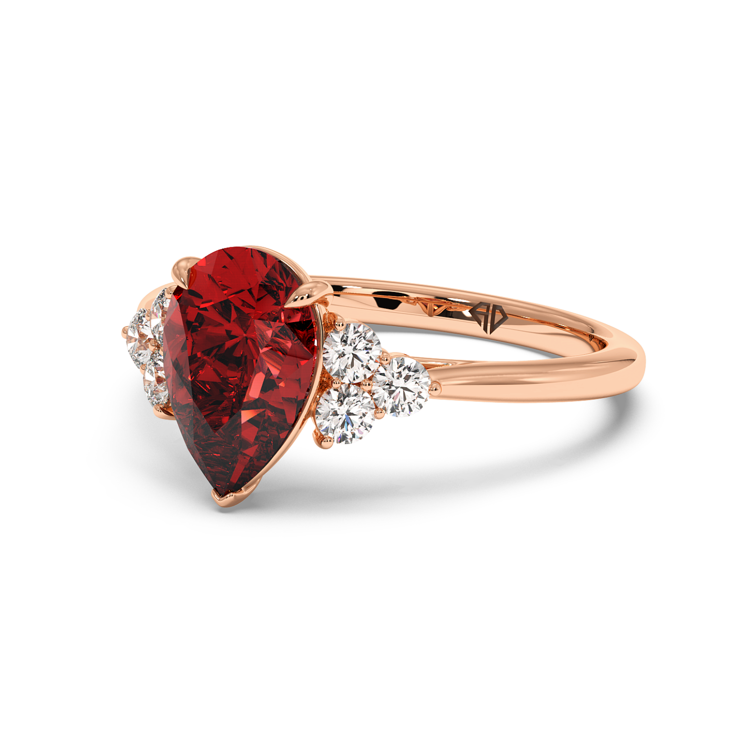 18K Rose Gold Sasha Trilogy Engagement Ring