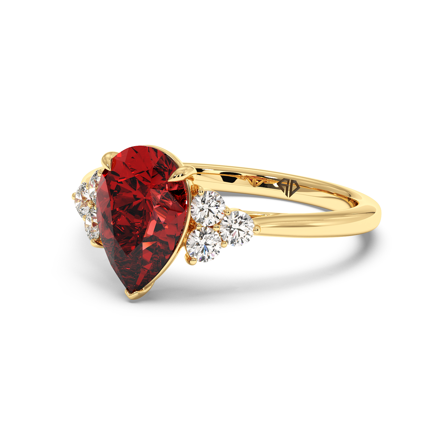 18K Yellow Gold Sasha Trilogy Engagement Ring