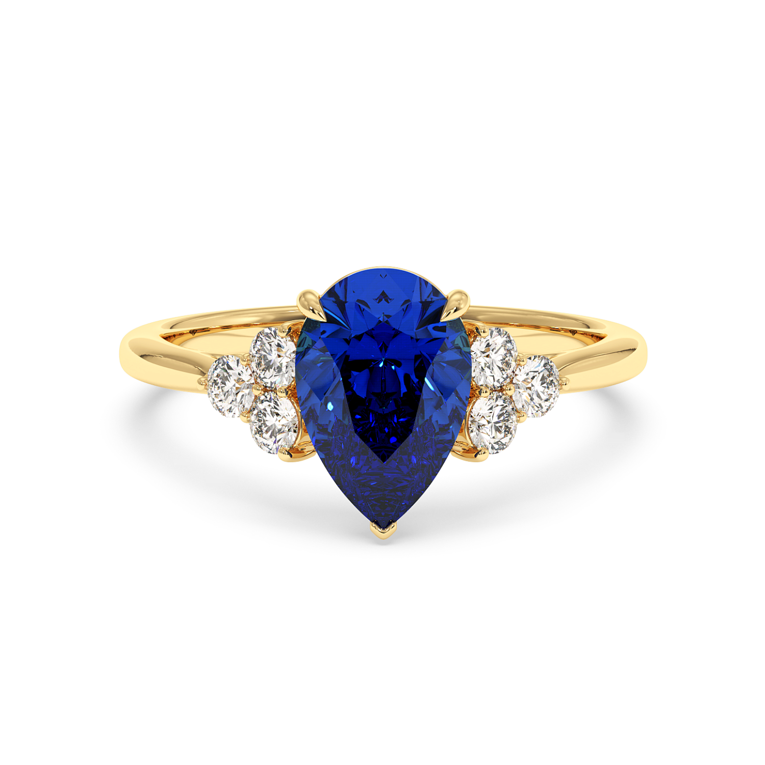 18K Yellow Gold Sasha Trilogy Engagement Ring