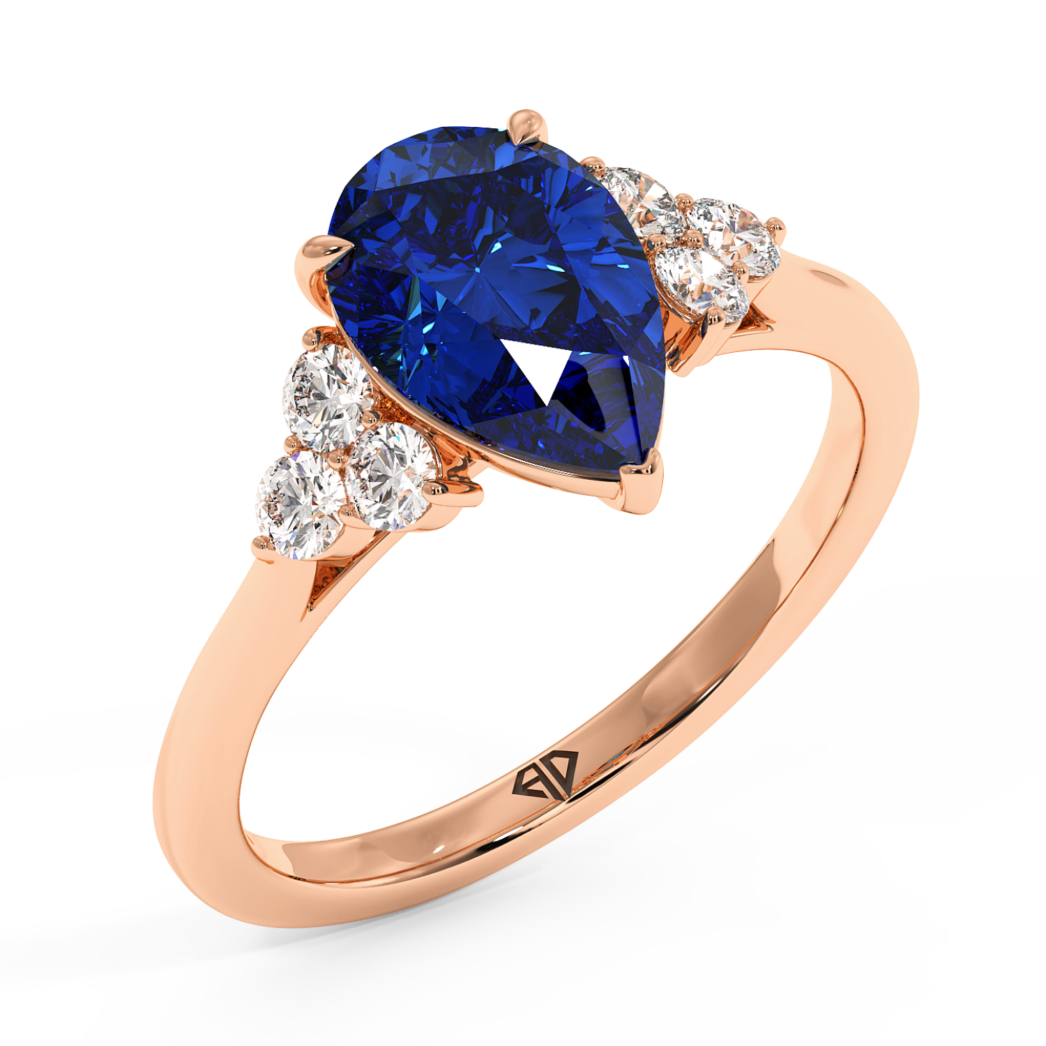 18K Rose Gold Sasha Trilogy Engagement Ring