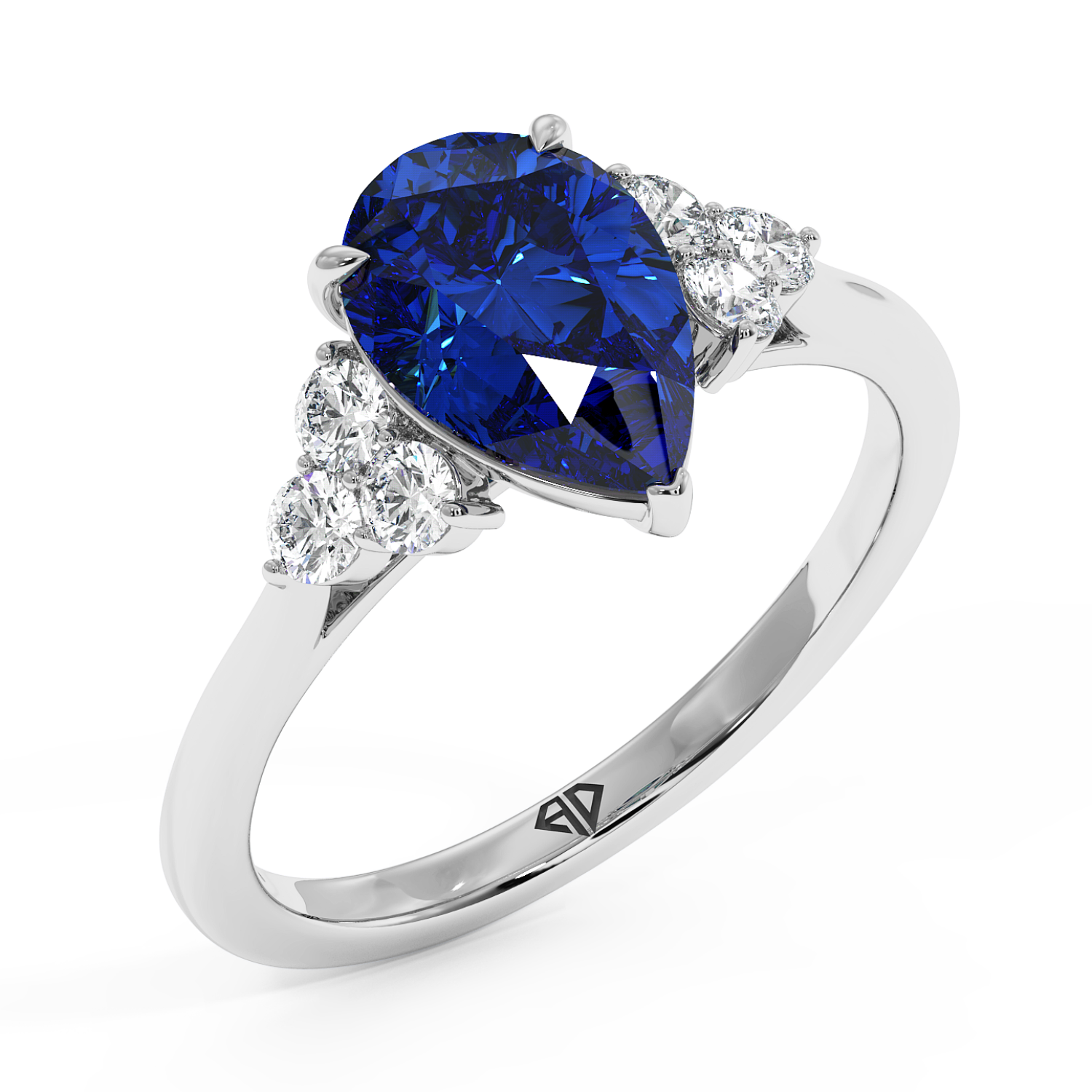 18K White Gold Sasha Trilogy Engagement Ring