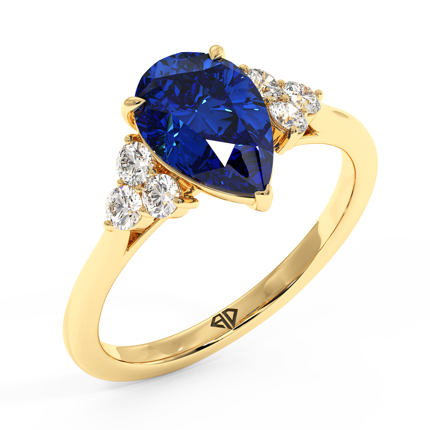 18K Yellow Gold Sasha Trilogy Engagement Ring