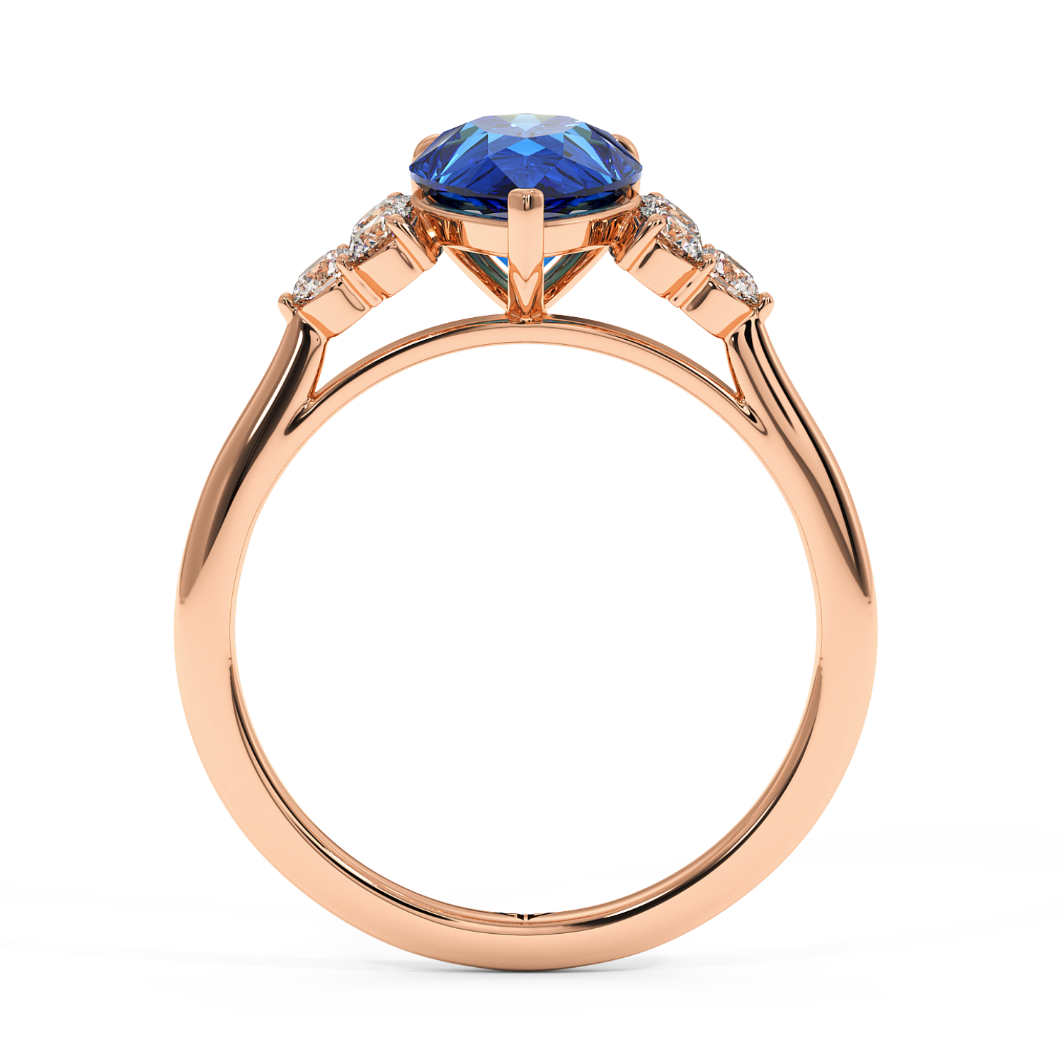 18K Rose Gold Sasha Trilogy Engagement Ring
