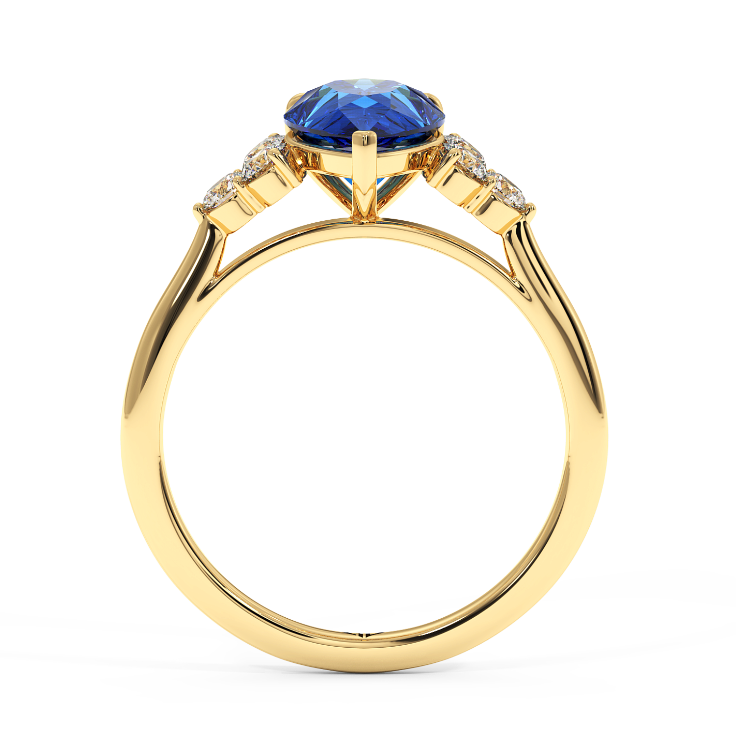 18K Yellow Gold Sasha Trilogy Engagement Ring