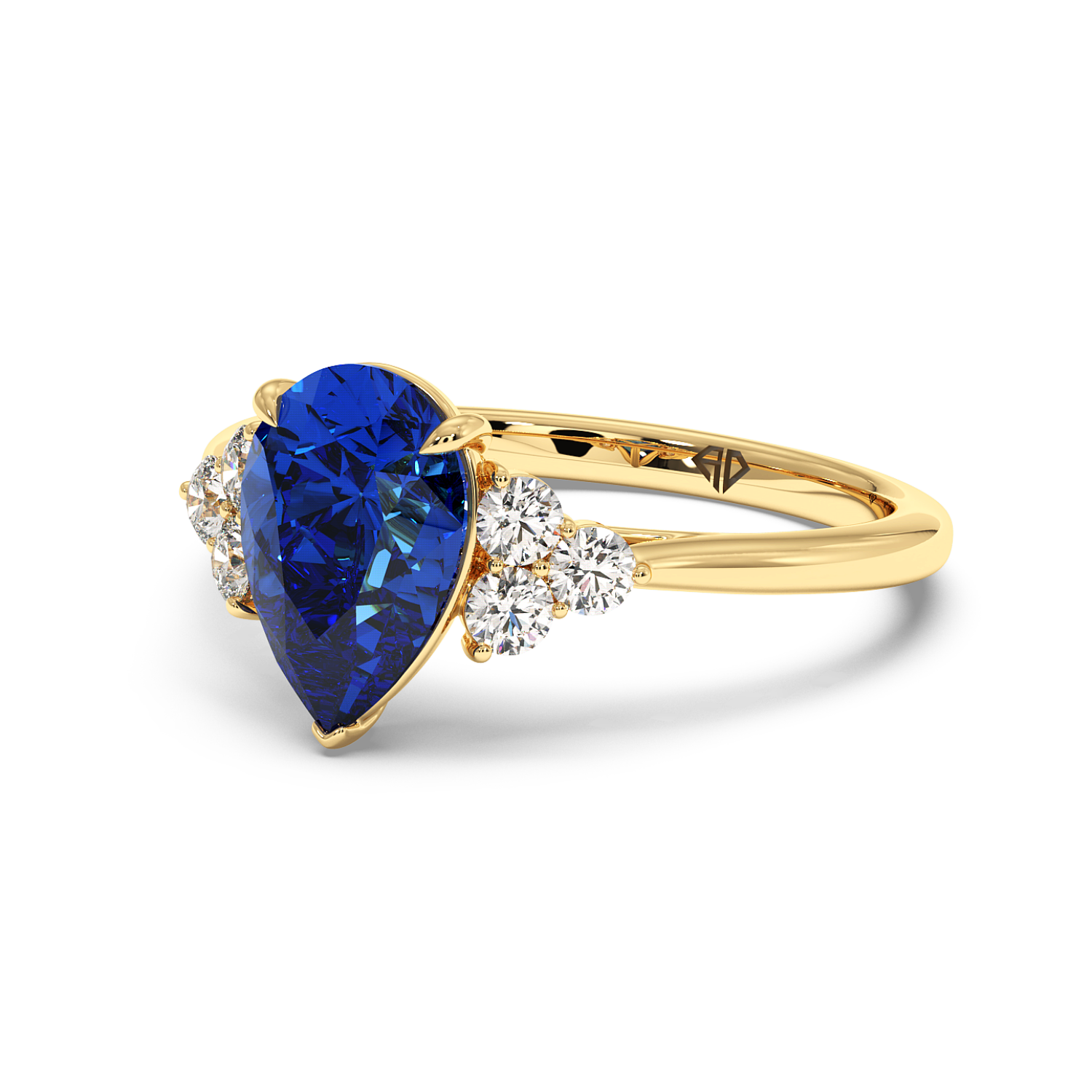 18K Yellow Gold Sasha Trilogy Engagement Ring