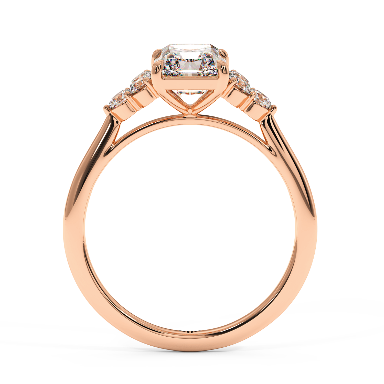 18K Rose Gold Sasha Trilogy Engagement Ring