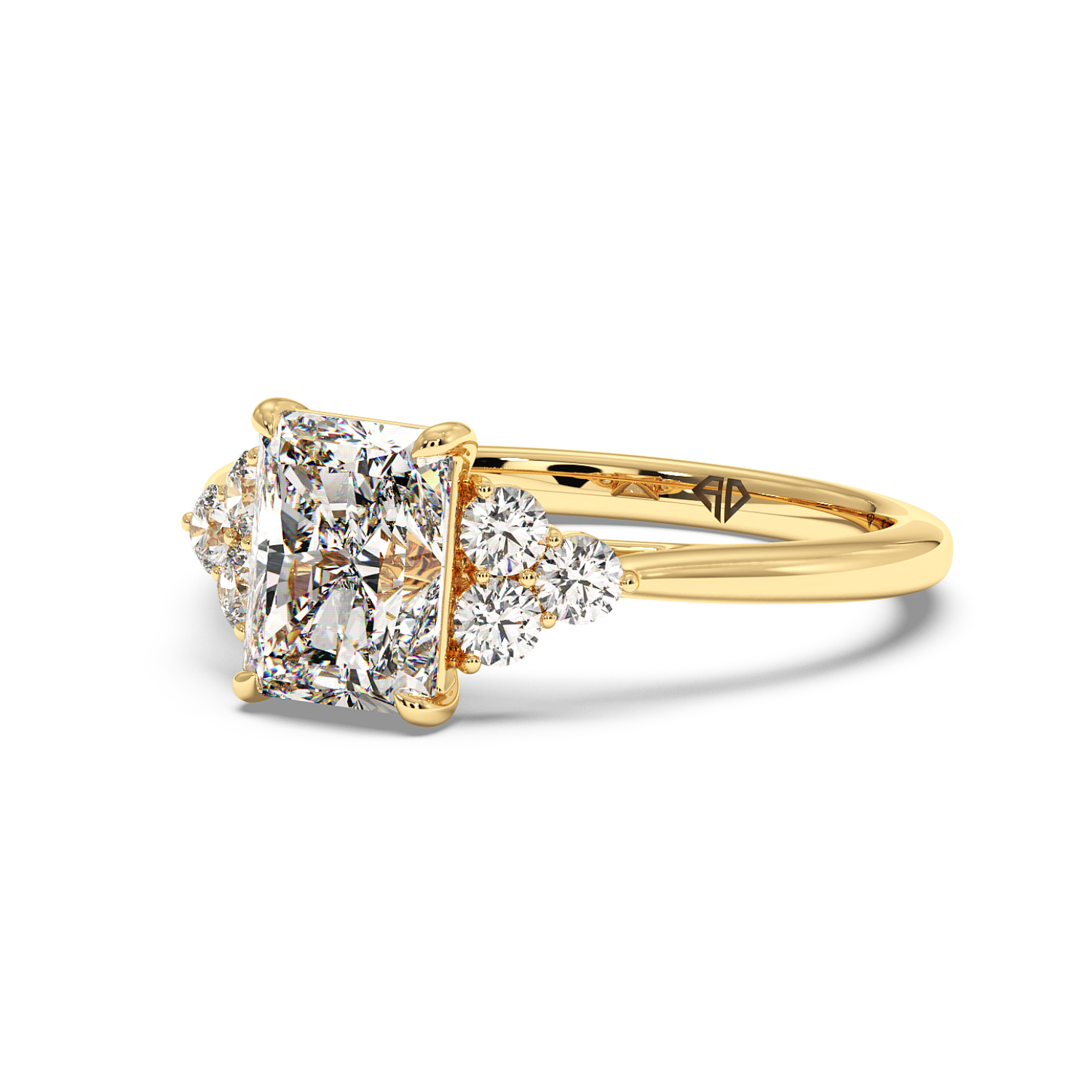 18K Yellow Gold Sasha Trilogy Engagement Ring