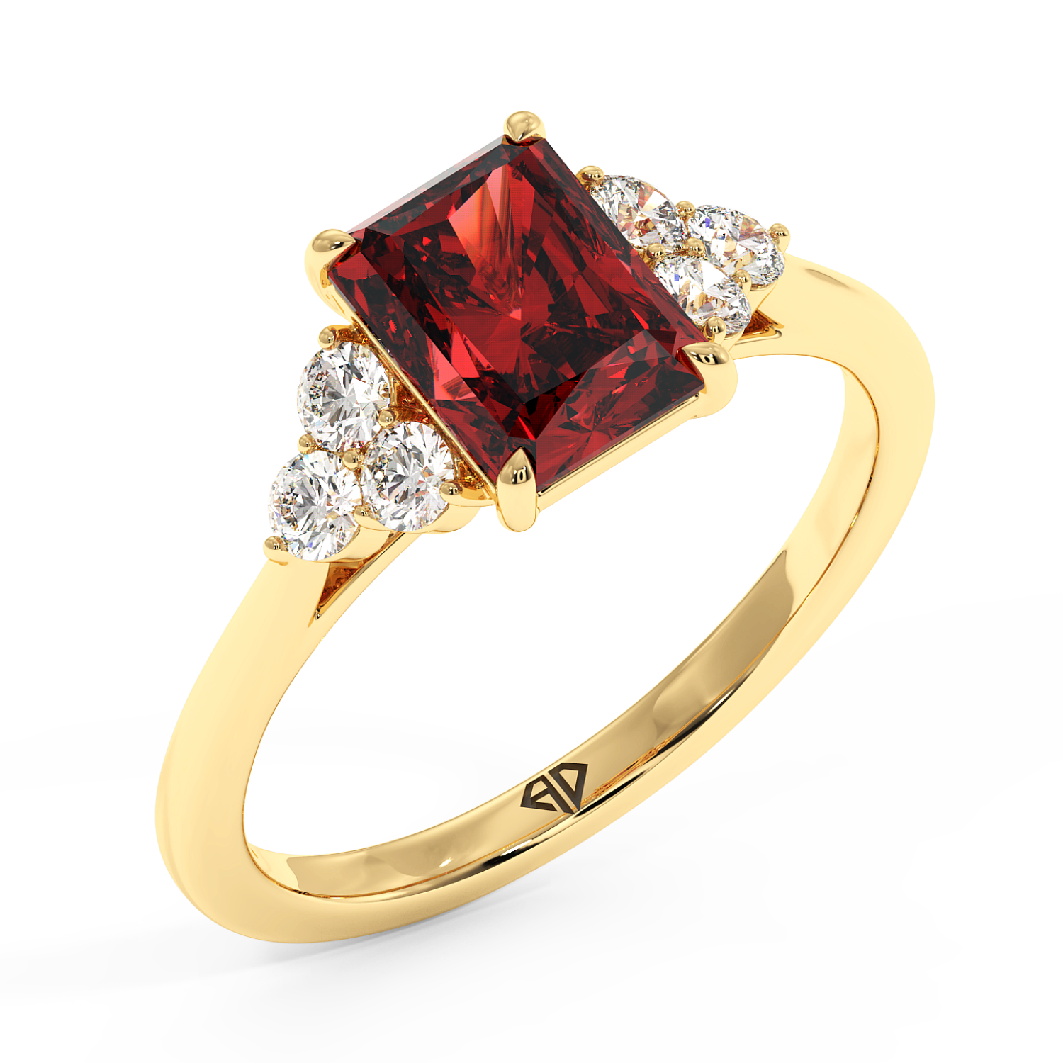 18K Yellow Gold Sasha Trilogy Engagement Ring