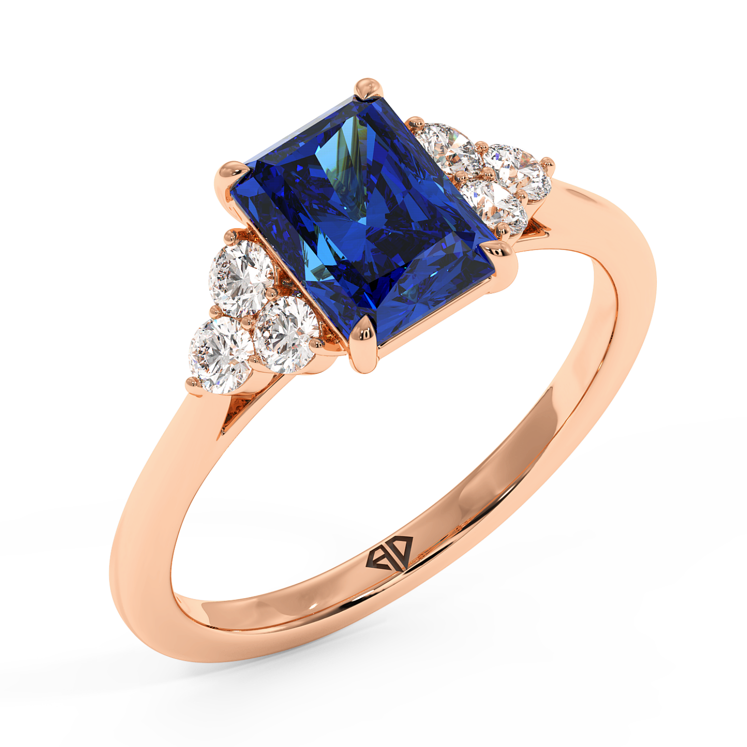 18K Rose Gold Sasha Trilogy Engagement Ring