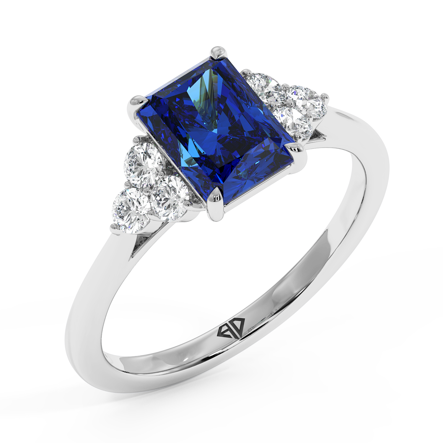 18K White Gold Sasha Trilogy Engagement Ring