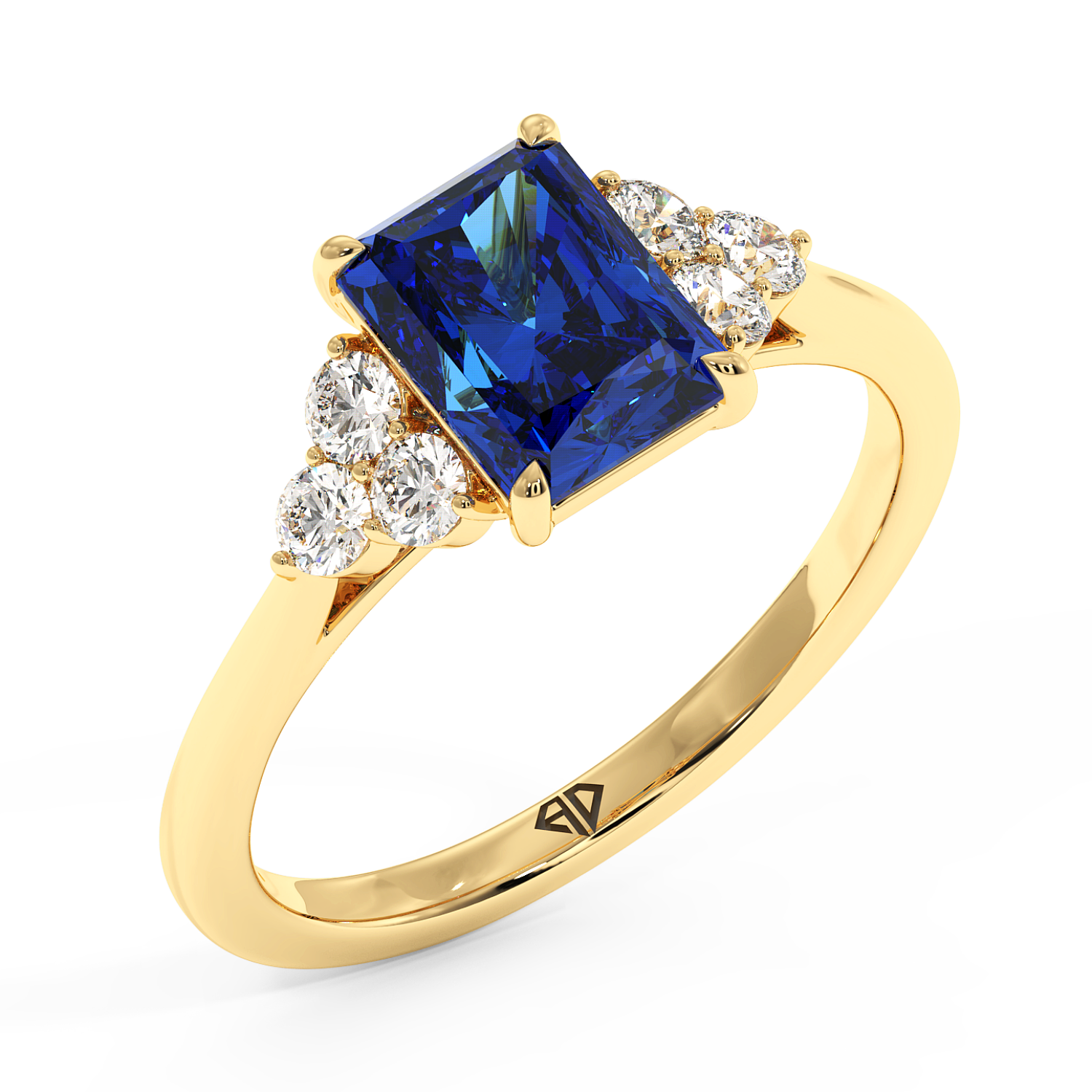 18K Yellow Gold Sasha Trilogy Engagement Ring