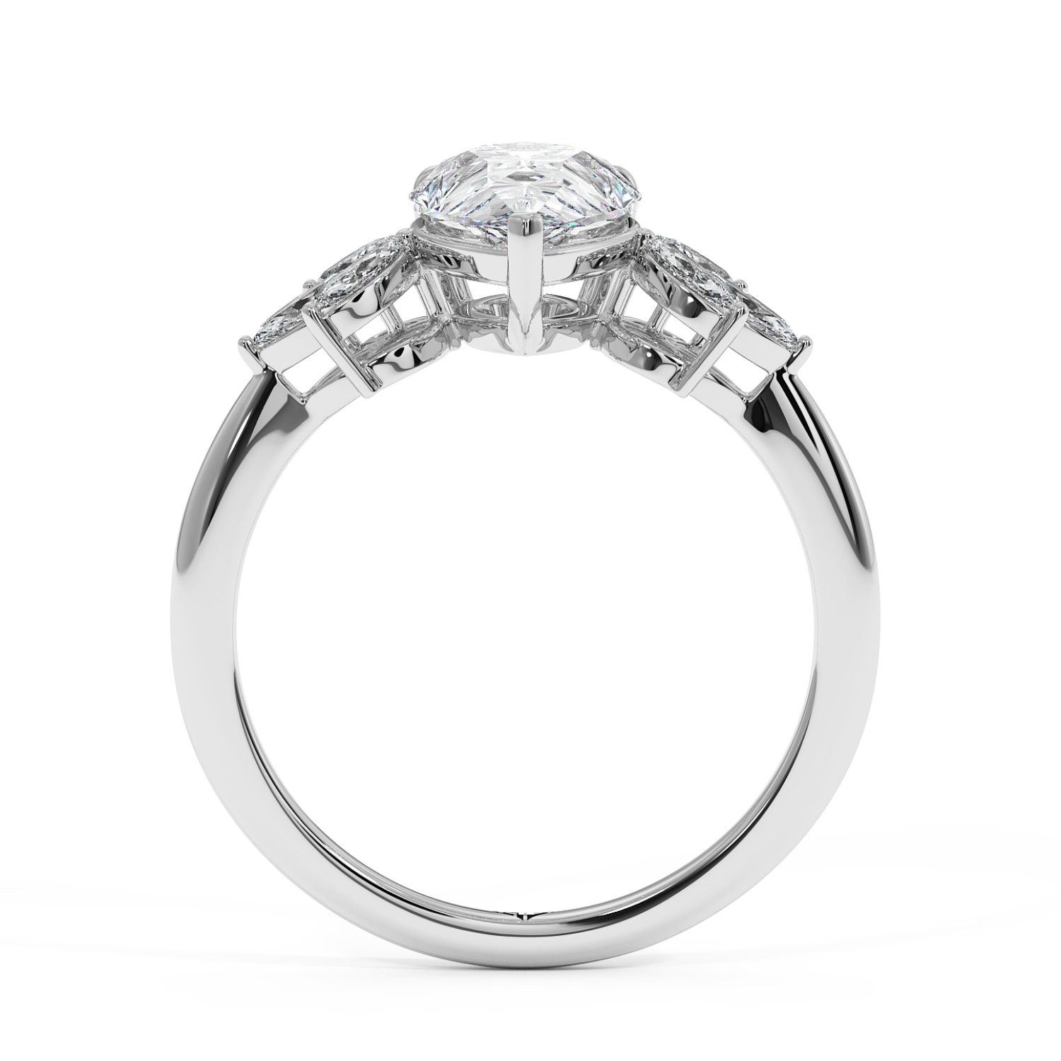 Heidi Trilogy Engagement Ring – 18K White Gold