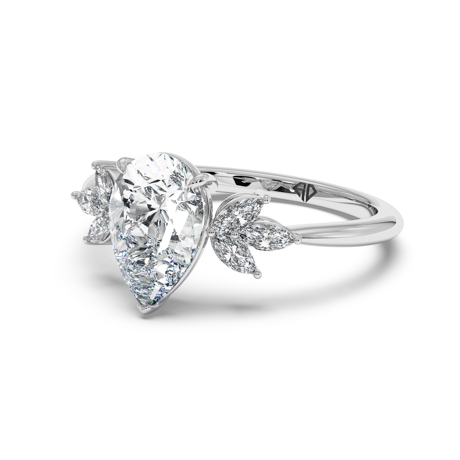 Heidi Trilogy Engagement Ring – 18K White Gold
