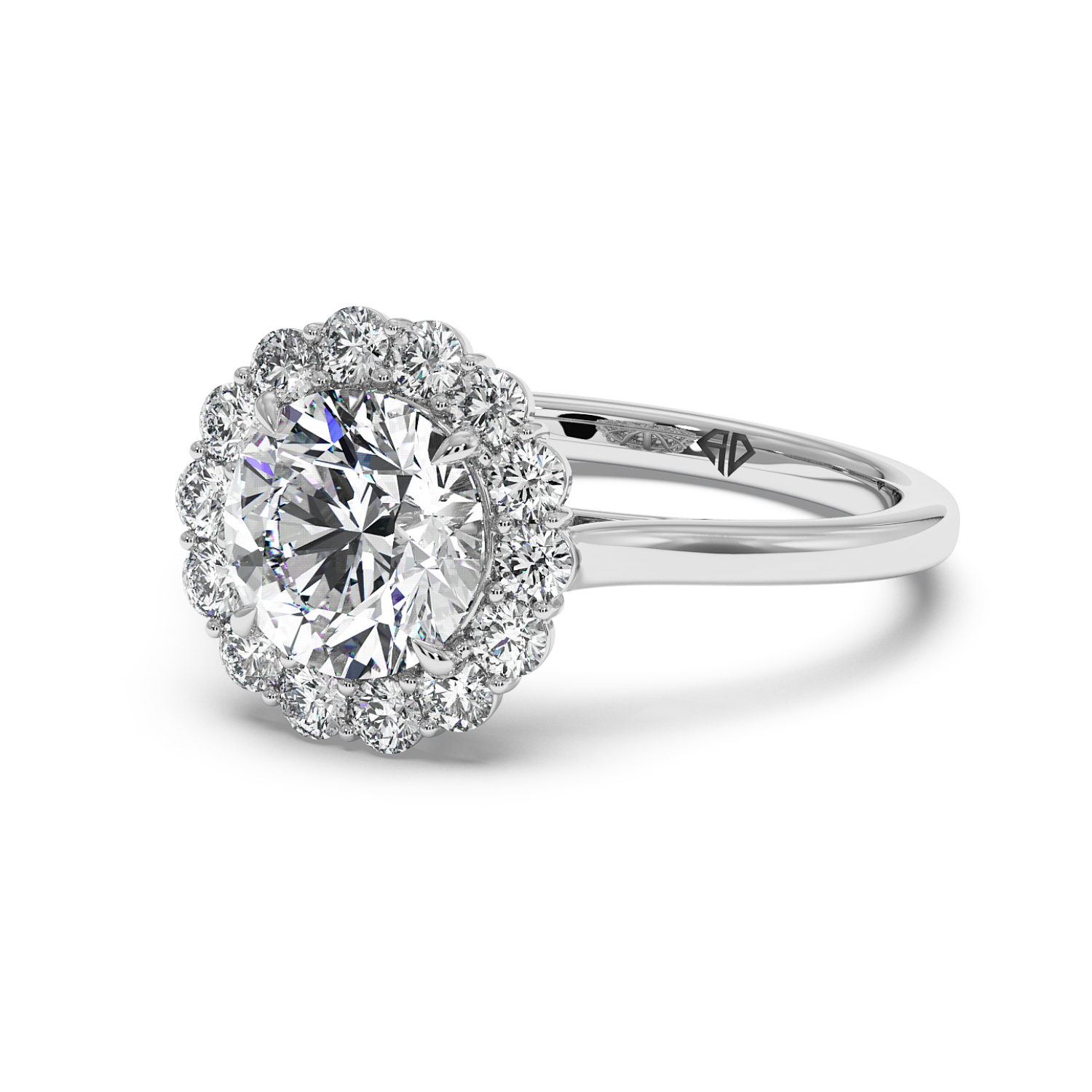 18K White Gold Matilda Halo Diamond Engagement Ring