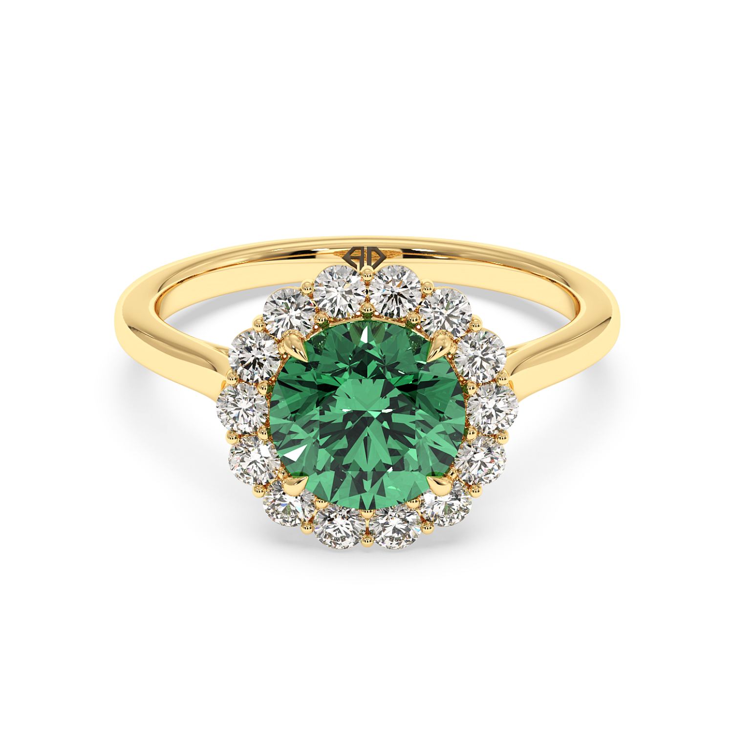 18K Yellow Gold Matilda Halo Diamond Engagement Ring