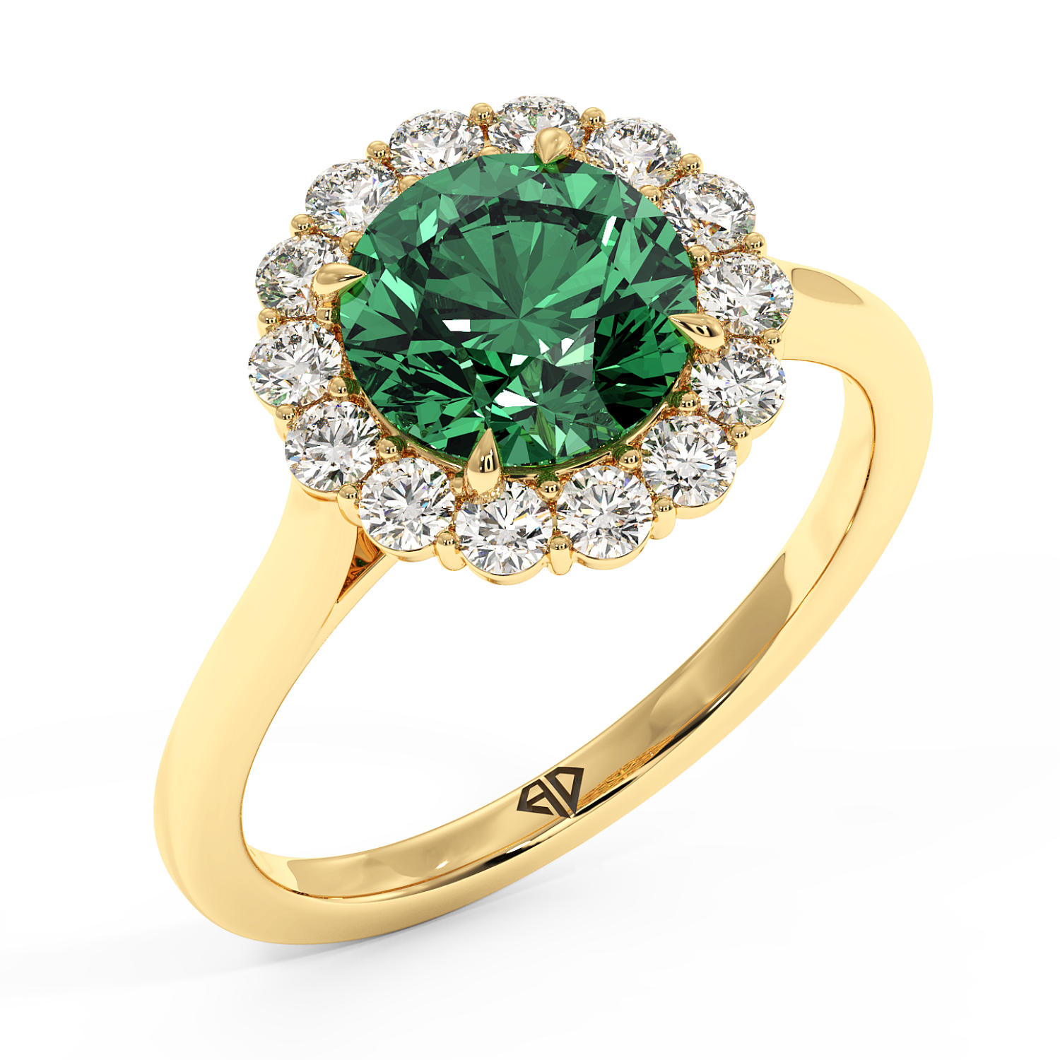 18K Yellow Gold Matilda Halo Diamond Engagement Ring