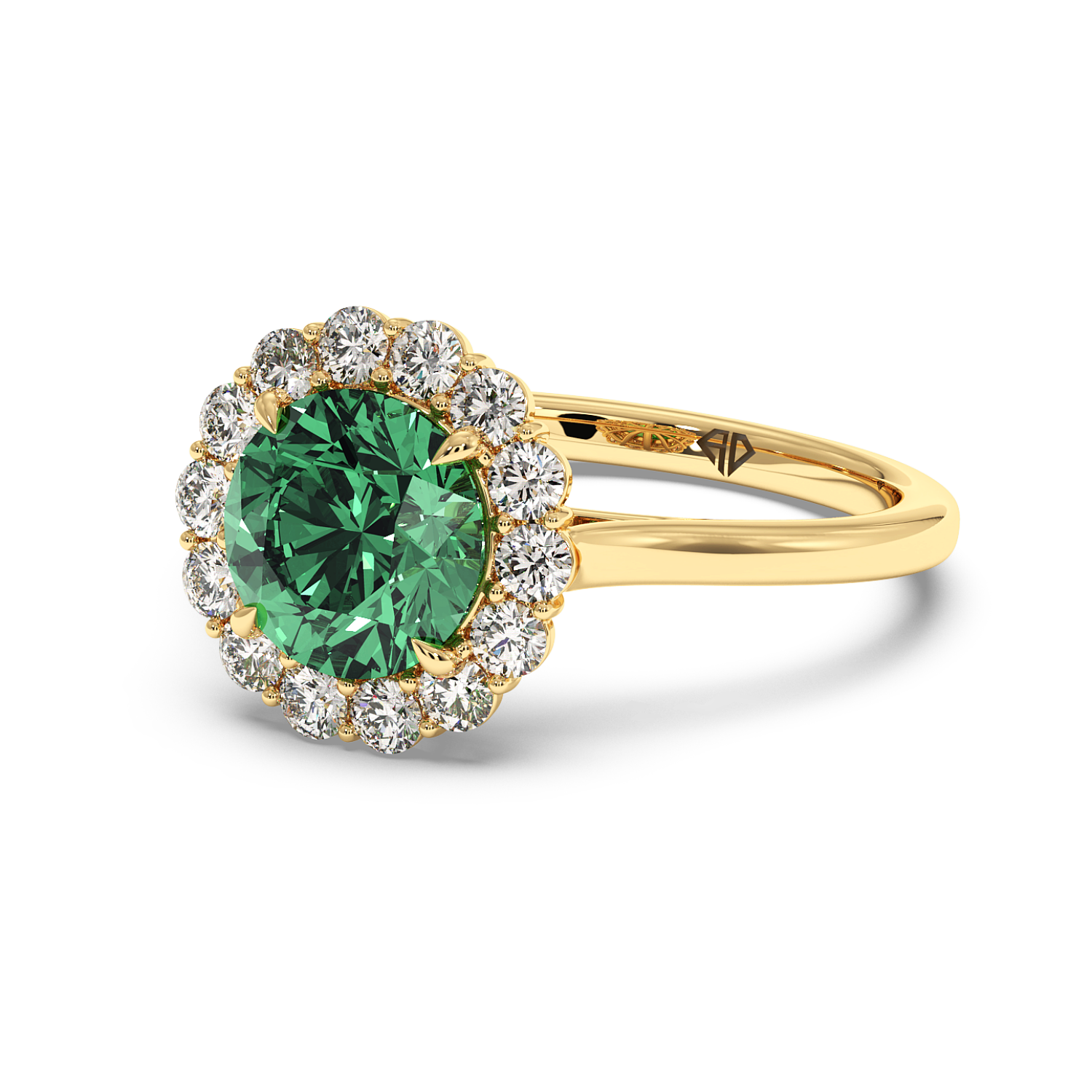 18K Yellow Gold Matilda Halo Diamond Engagement Ring