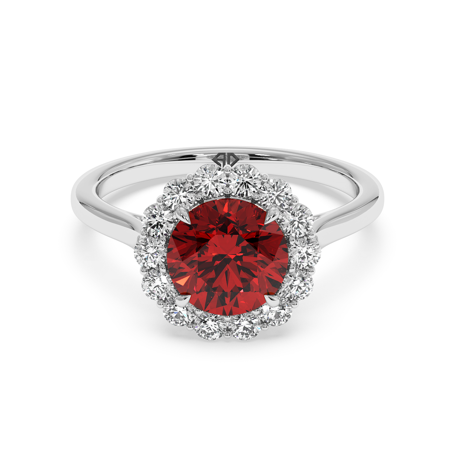 18K White Gold Matilda Halo Diamond Engagement Ring