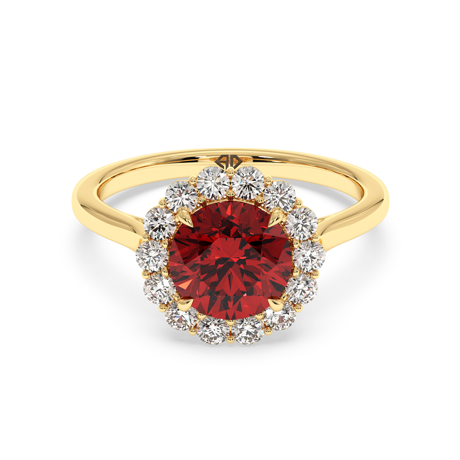 18K Yellow Gold Matilda Halo Diamond Engagement Ring