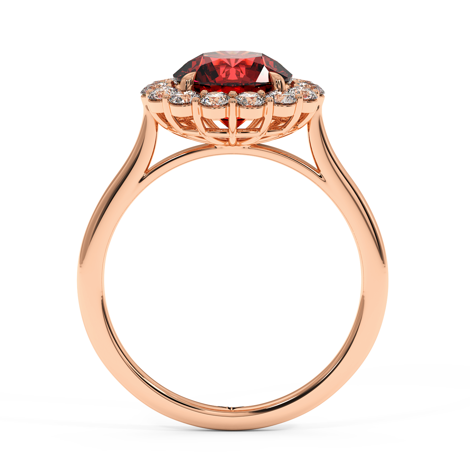 18K Rose Gold Matilda Halo Diamond Engagement Ring