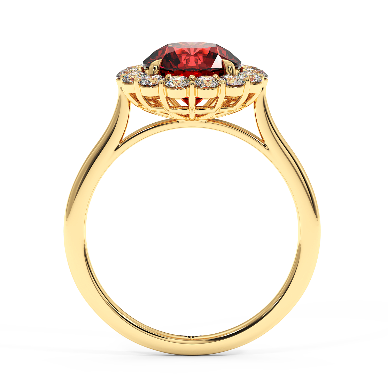 18K Yellow Gold Matilda Halo Diamond Engagement Ring