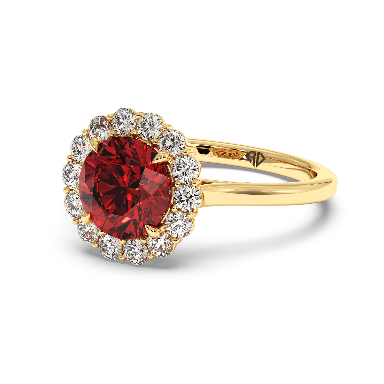 18K Yellow Gold Matilda Halo Diamond Engagement Ring