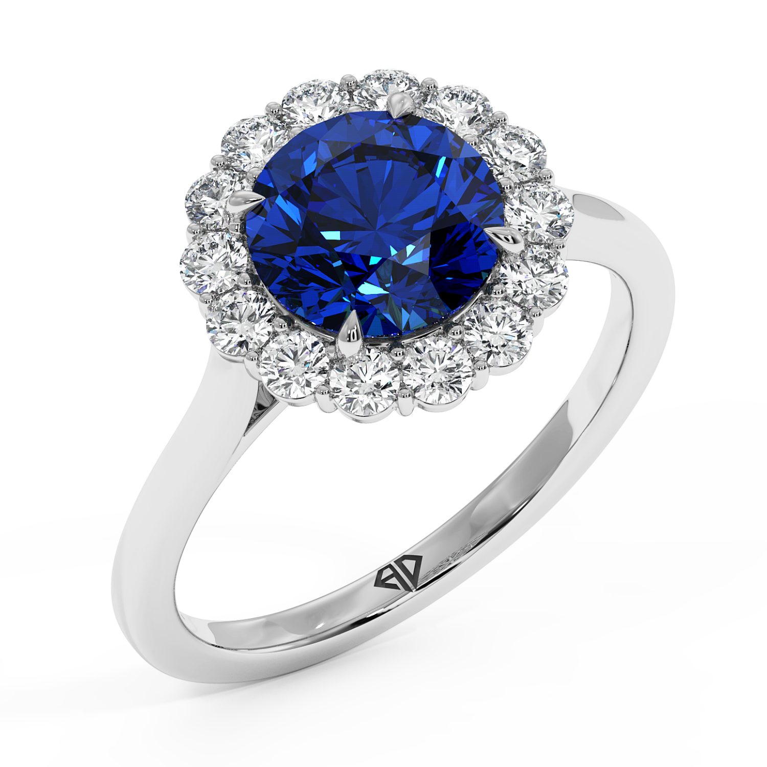 18K White Gold Matilda Halo Diamond Engagement Ring