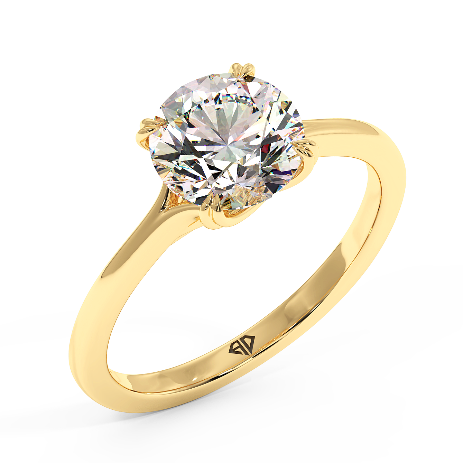 18K Yellow Gold Leone Solitaire Engagement Ring