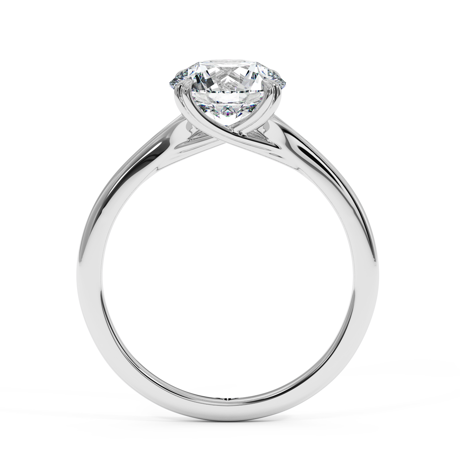 18K White Gold Leone Solitaire Engagement Ring